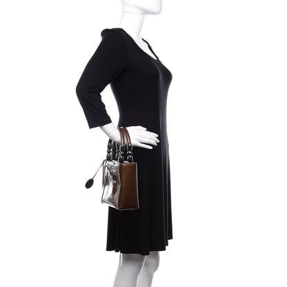 Christian Dior Patent Beaded Malice Tote Brown 2 of 12