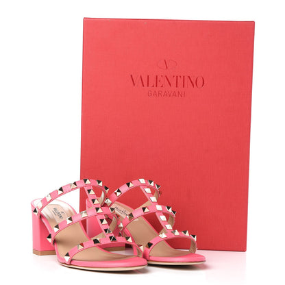 Valentino Garavani Calfskin Rockstud 60mm Caged Slide Sandals Sandals 37 Shadow Pink 9 of 9