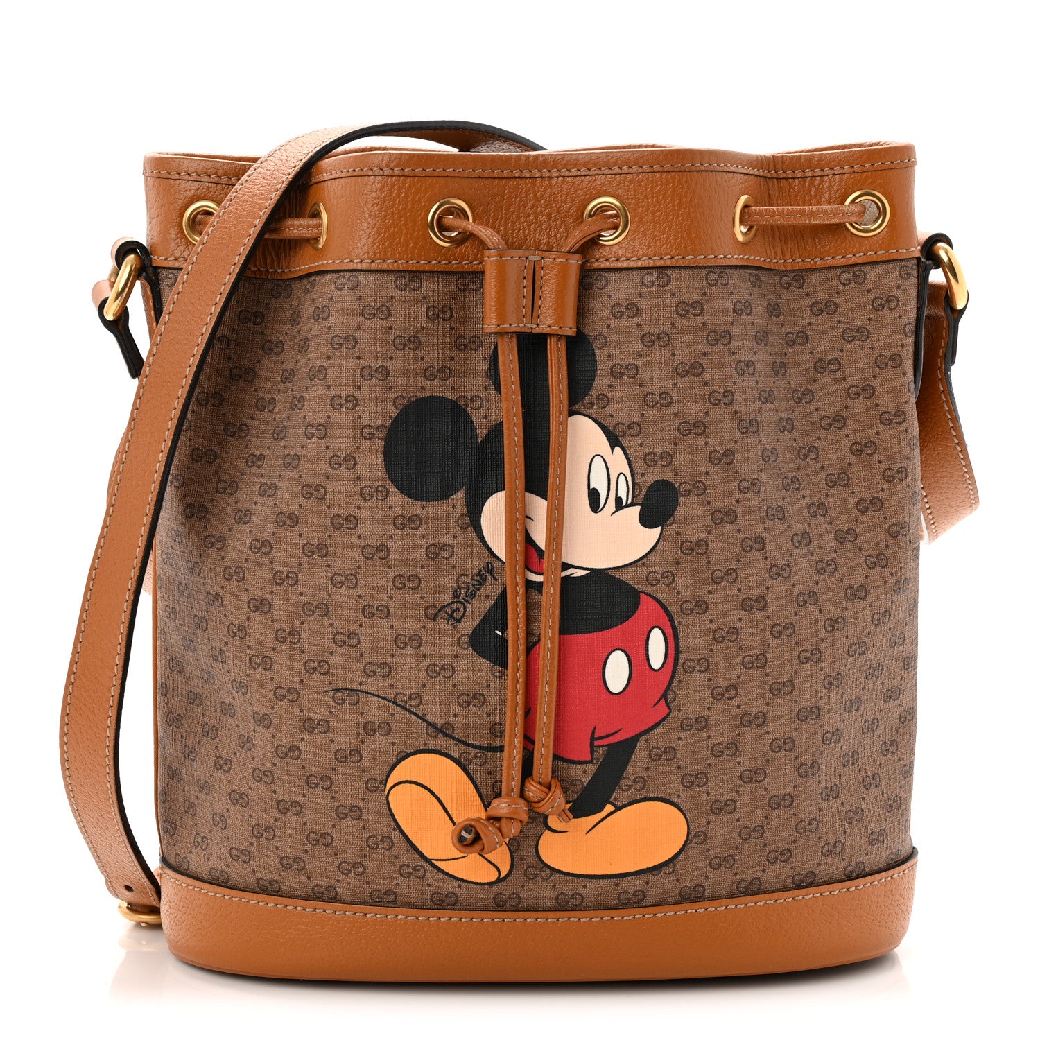 Gucci X DISNEY Mini Vintage GG Supreme Monogram Bucket Bag Beige Vintage Sun Oil 1 of 10