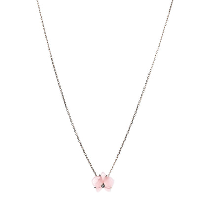 Cartier 18K Pink Gold Rose Quartz Diamond Caresse D'Orchidees Par Pendant Necklace 1 of 6