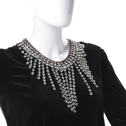 Gucci Crystal Embellished Necklace Pink Aged Silver 2 of 5