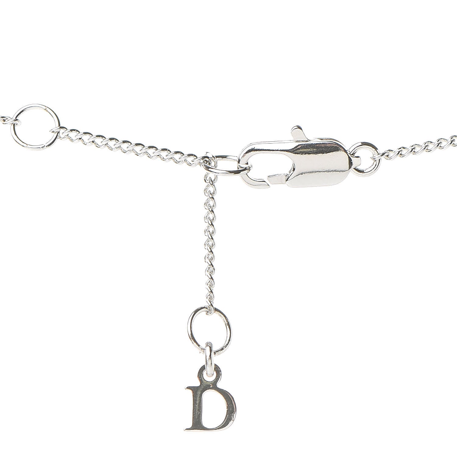 Christian Dior Crystal Logo Star Necklace Silver 4 of 6