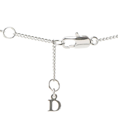 Christian Dior Crystal Logo Star Necklace Silver 4 of 6