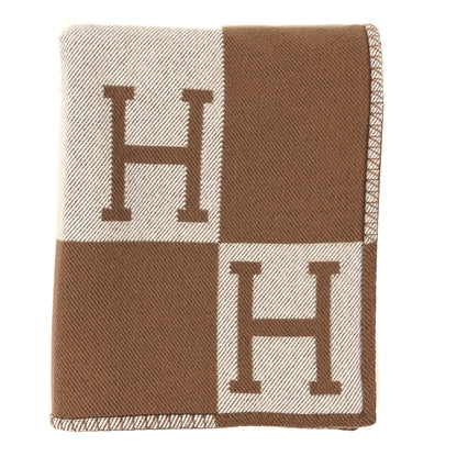 Hermes Wool Cashmere Avalon Blanket Ecru Camel 1 of 3