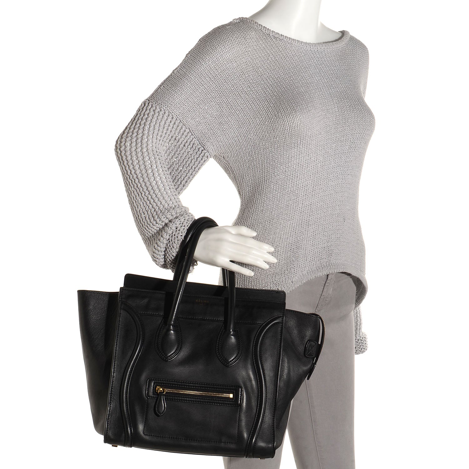 Celine Smooth Calfskin Mini Luggage Black 2 of 8