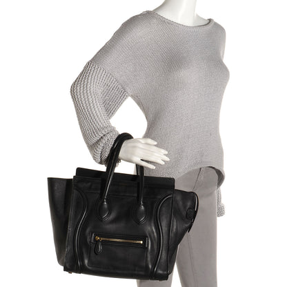 Celine Smooth Calfskin Mini Luggage Black 2 of 8