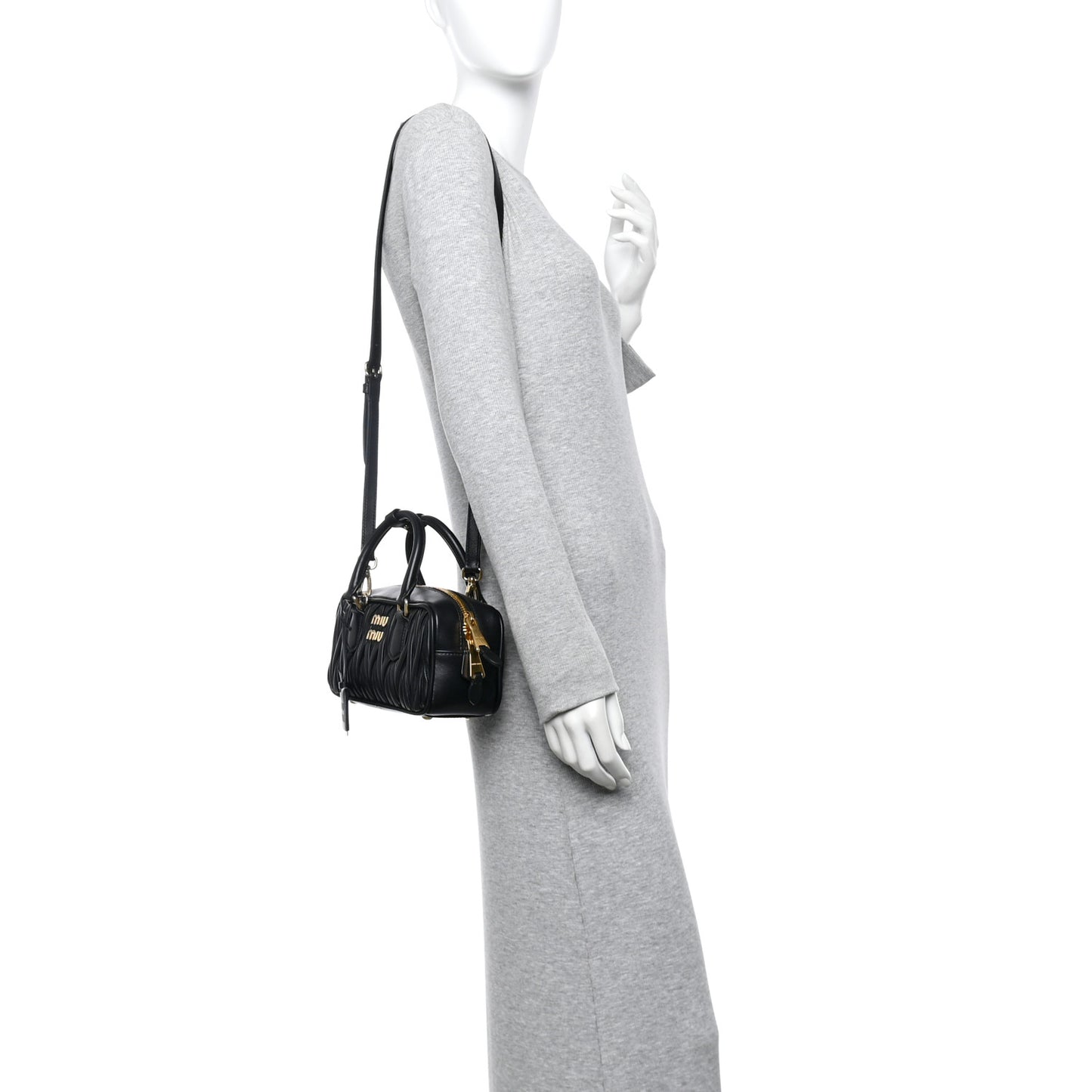 Nappa Matelasse Regular Arcadie Top Handle Bag Black