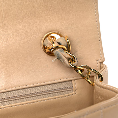 Chanel Lambskin Quilted Mini Square Flap Beige 12 of 26