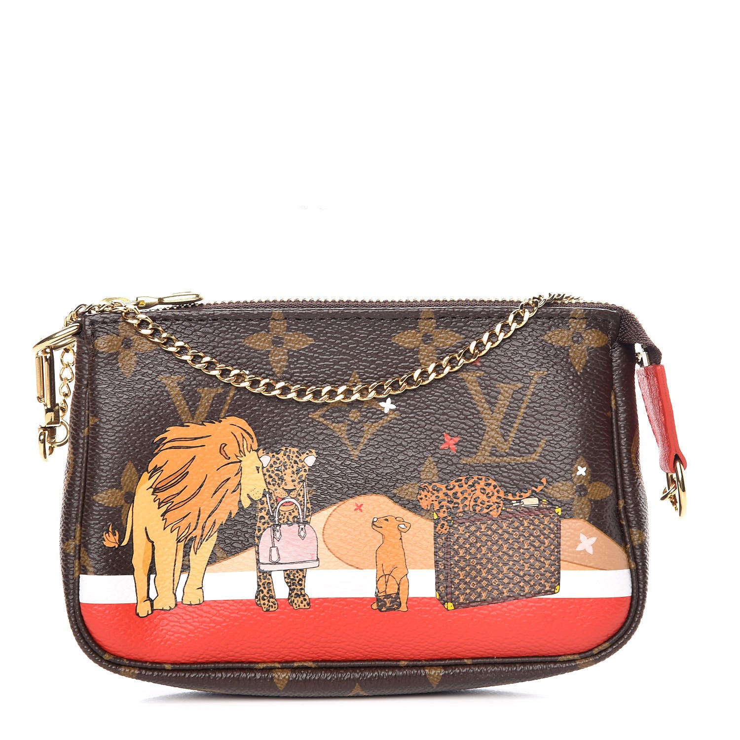 Louis Vuitton Monogram 2018 Christmas Animation Mini Cats Pochette Accessories 1 of 10