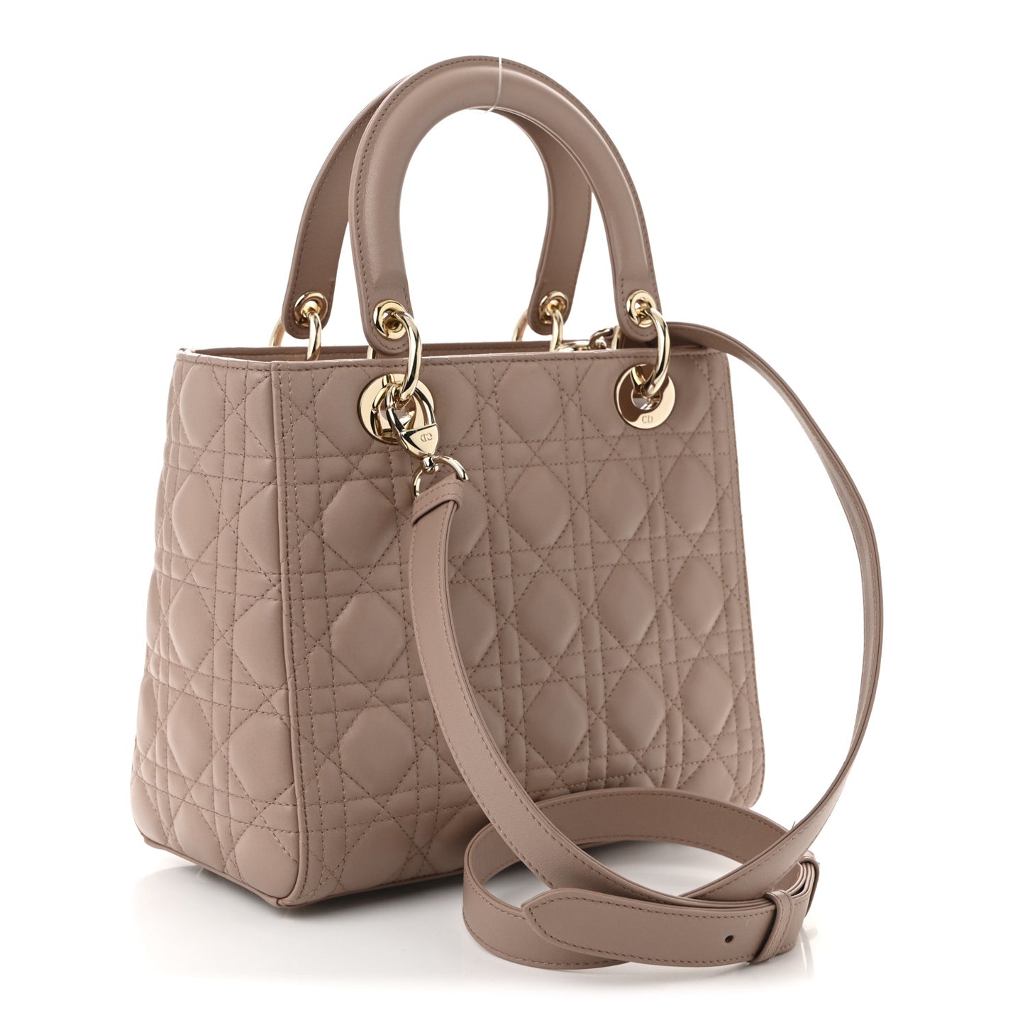 Lambskin Cannage Medium Lady Dior Bois de Rose