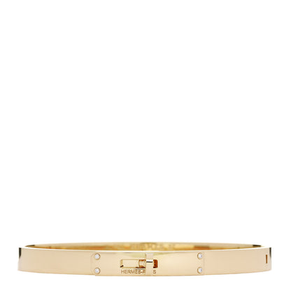 Hermes 18K Yellow Gold Diamond PM Kelly Bracelet ST 1 of 4