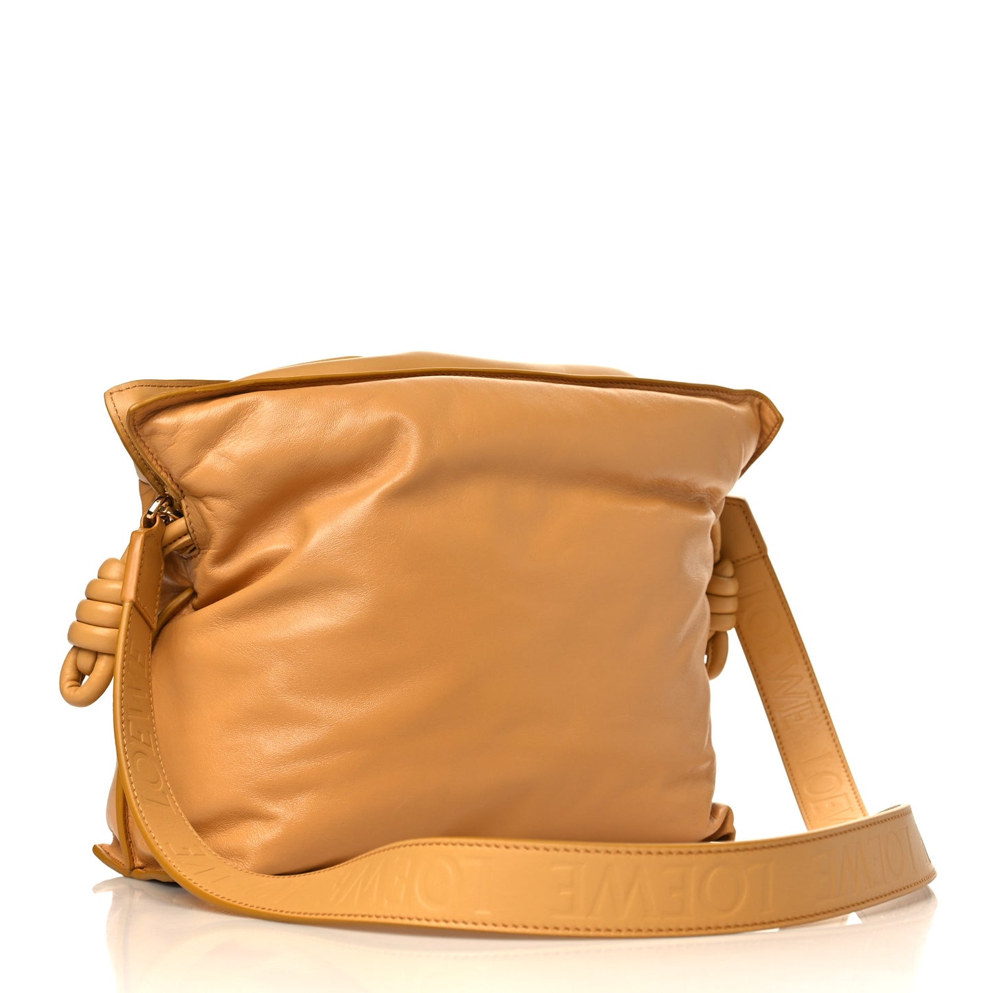 Calfskin Flamenco Puffer Knot Bag Camel
