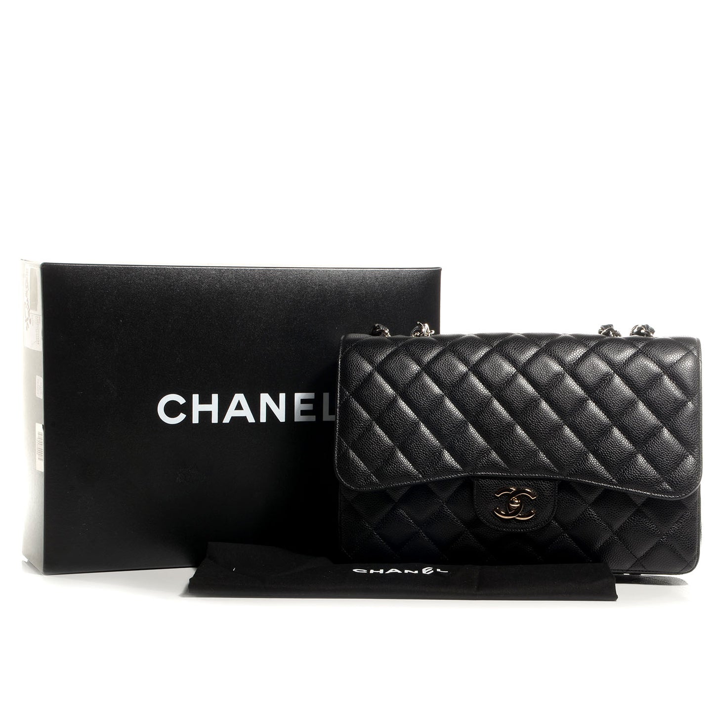 Caviar Jumbo Single Flap Black
