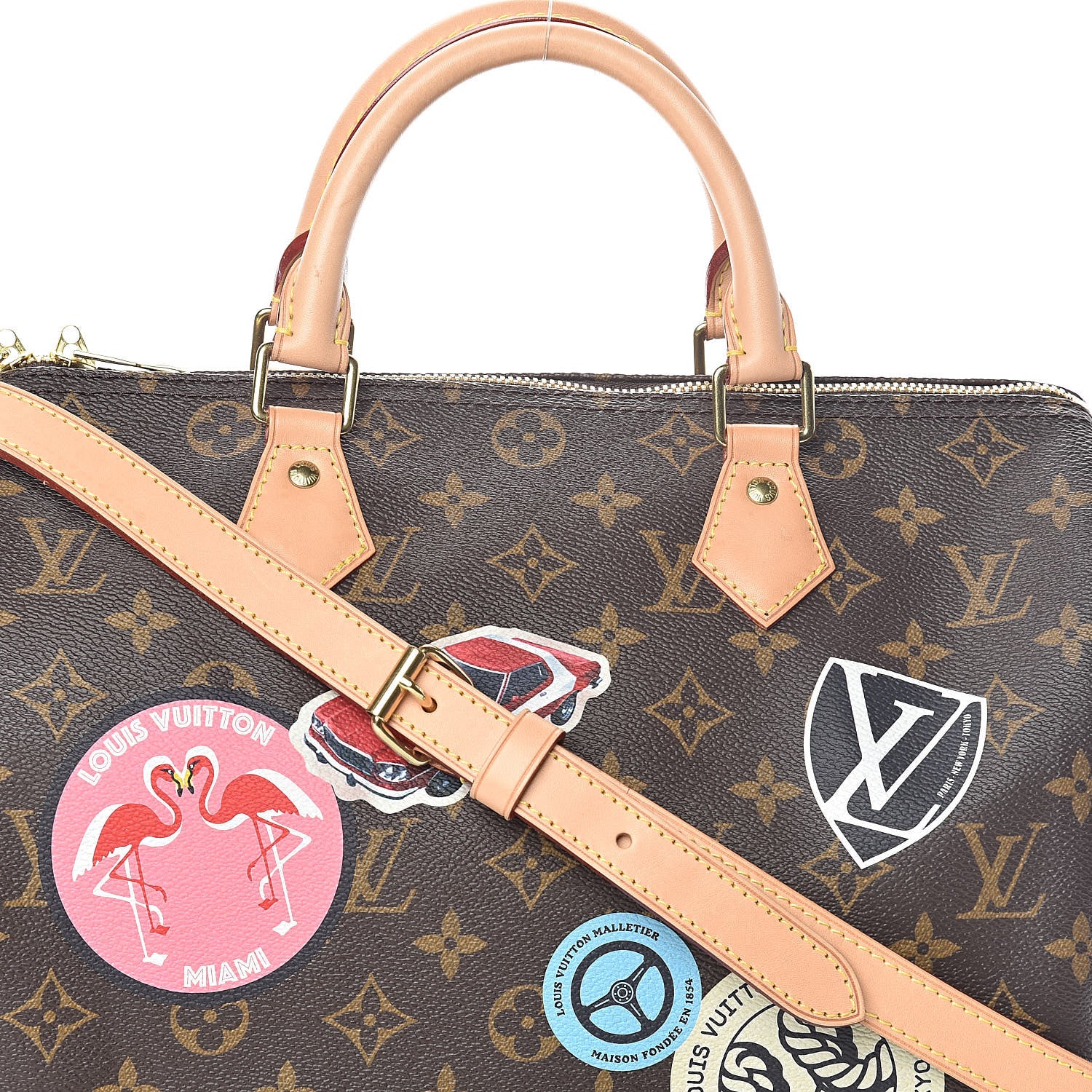 Louis Vuitton Monogram World Tour Speedy Bandouliere 30 7 of 10