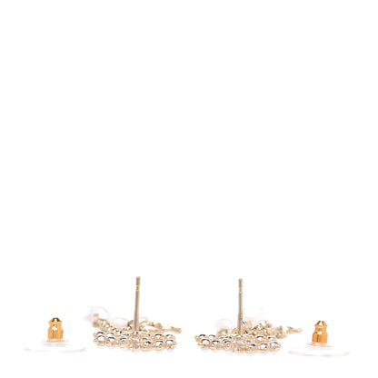 Chanel Pearl Chain CC Anchor Drop Earrings Pearly White Gold 3 of 5