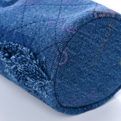 Chanel Denim Quilted Mood Mini Bucket With Chain Blue Multicolor 9 of 11