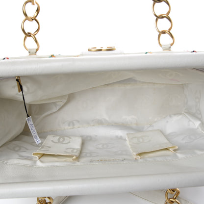 Chanel Calfskin Multicolor Stitch Tote White 7 of 11