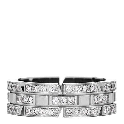 Cartier 18K White Gold Diamond 6mm Tank Francaise Ring 52 6 1 of 5