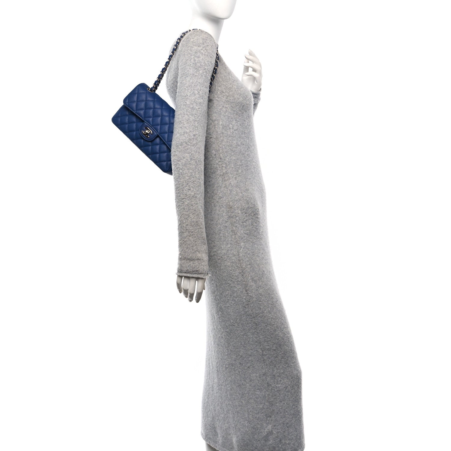 Chanel Caviar Quilted Small Double Flap Blue 2 of 11