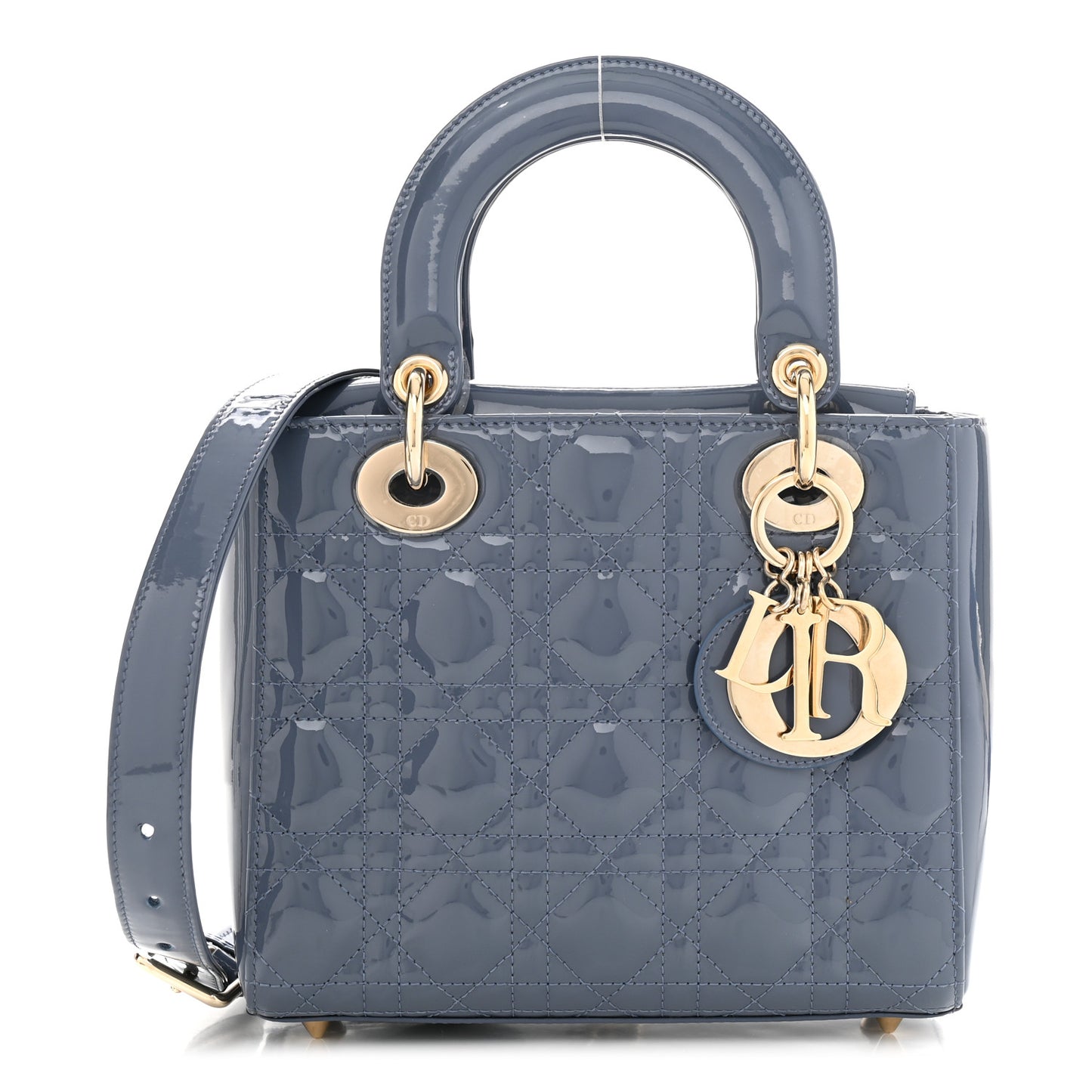 Patent Cannage Small Lady Dior Cloud Blue
