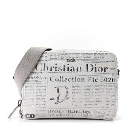 Christian Dior X DANIEL ARSHAM Grained Calfskin Newspaper Messenger White 1 of 8