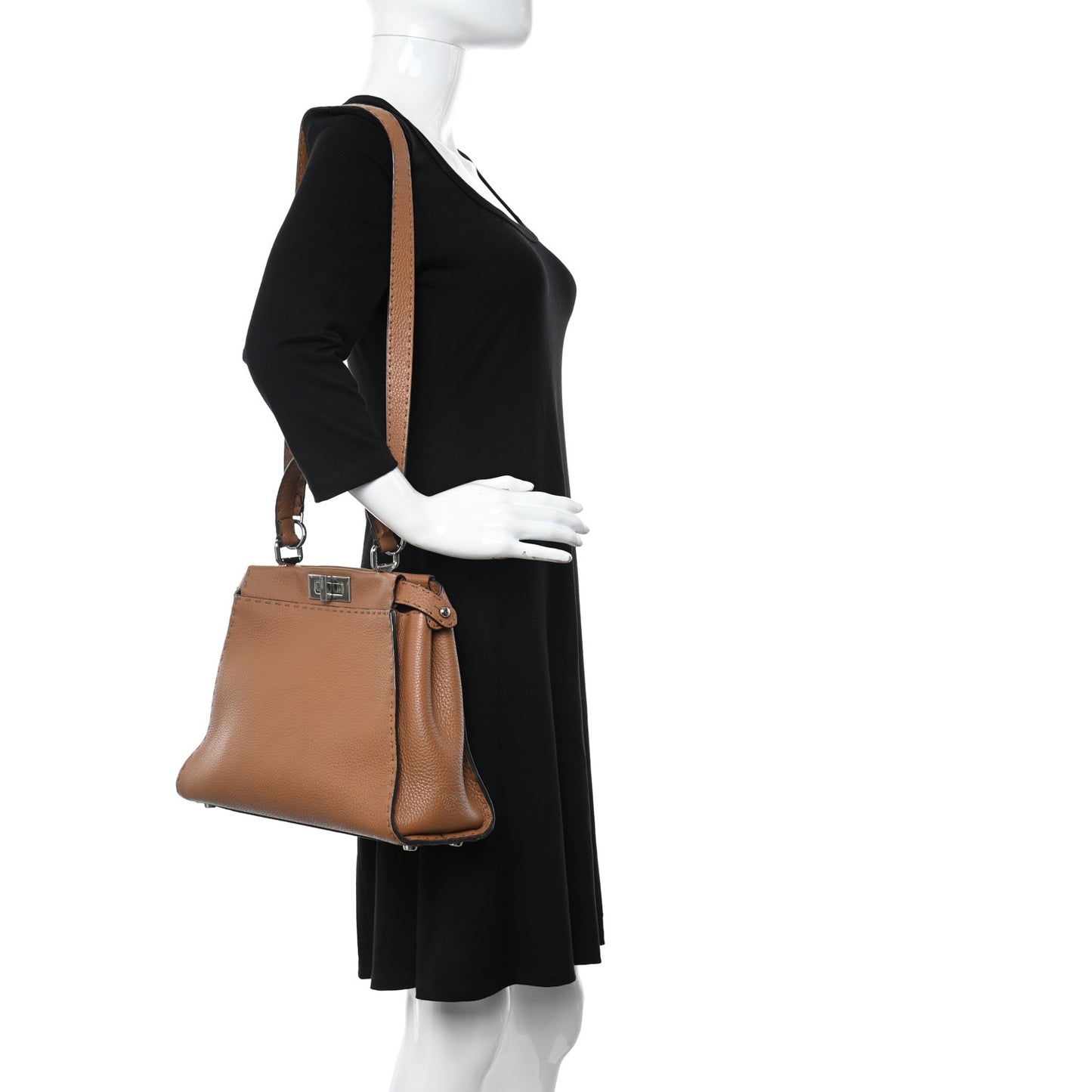 Cuoio Romano Selleria Bi-Color Medium Peekaboo Iconic Satchel Mou Deserto