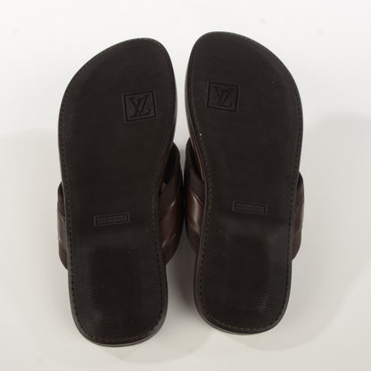 Louis Vuitton Leather Atoll Thong Sandals 38 Cacao 6 of 10