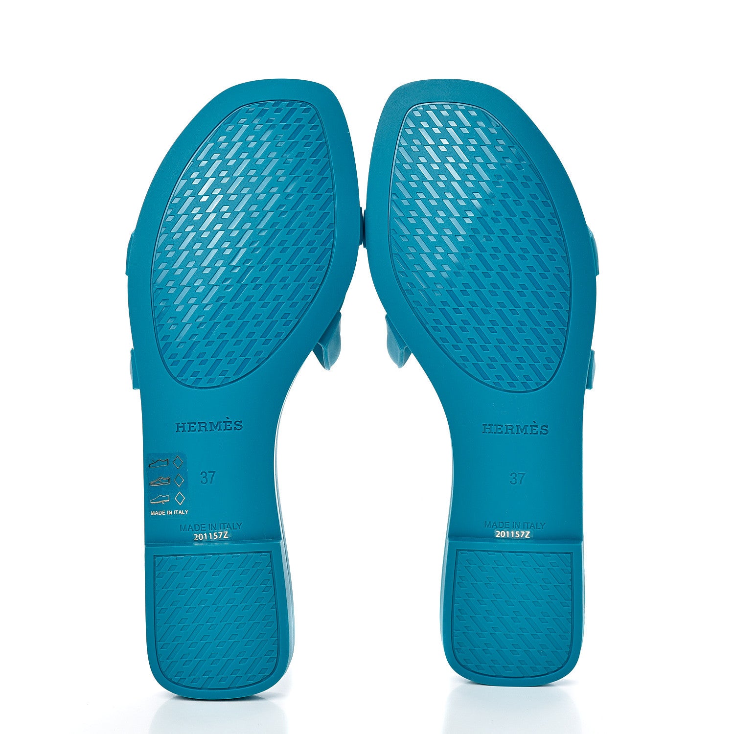 Hermes Rubber Aloha Sandals 37 Bleu Vif 5 of 8