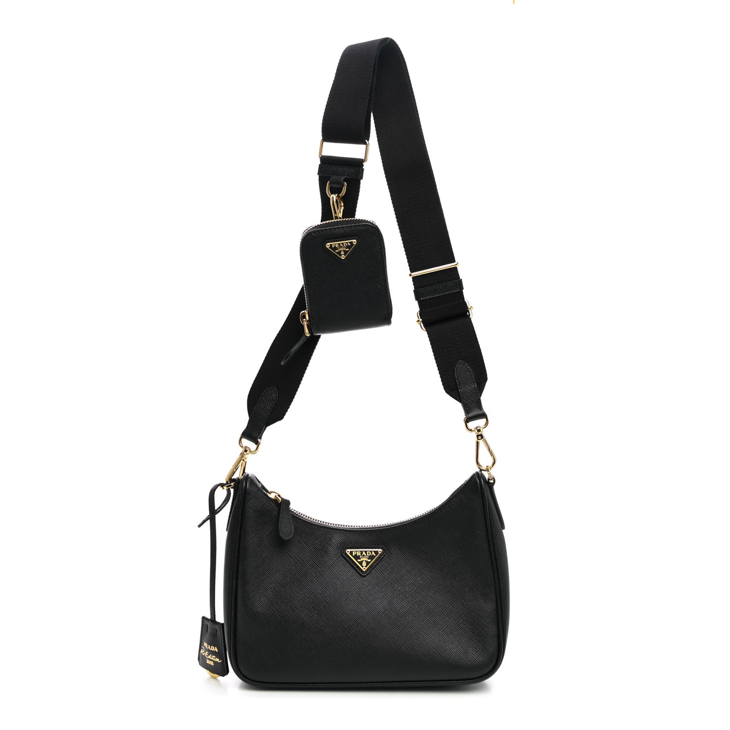 Saffiano Lux Re-Edition 2005 Shoulder Bag Black
