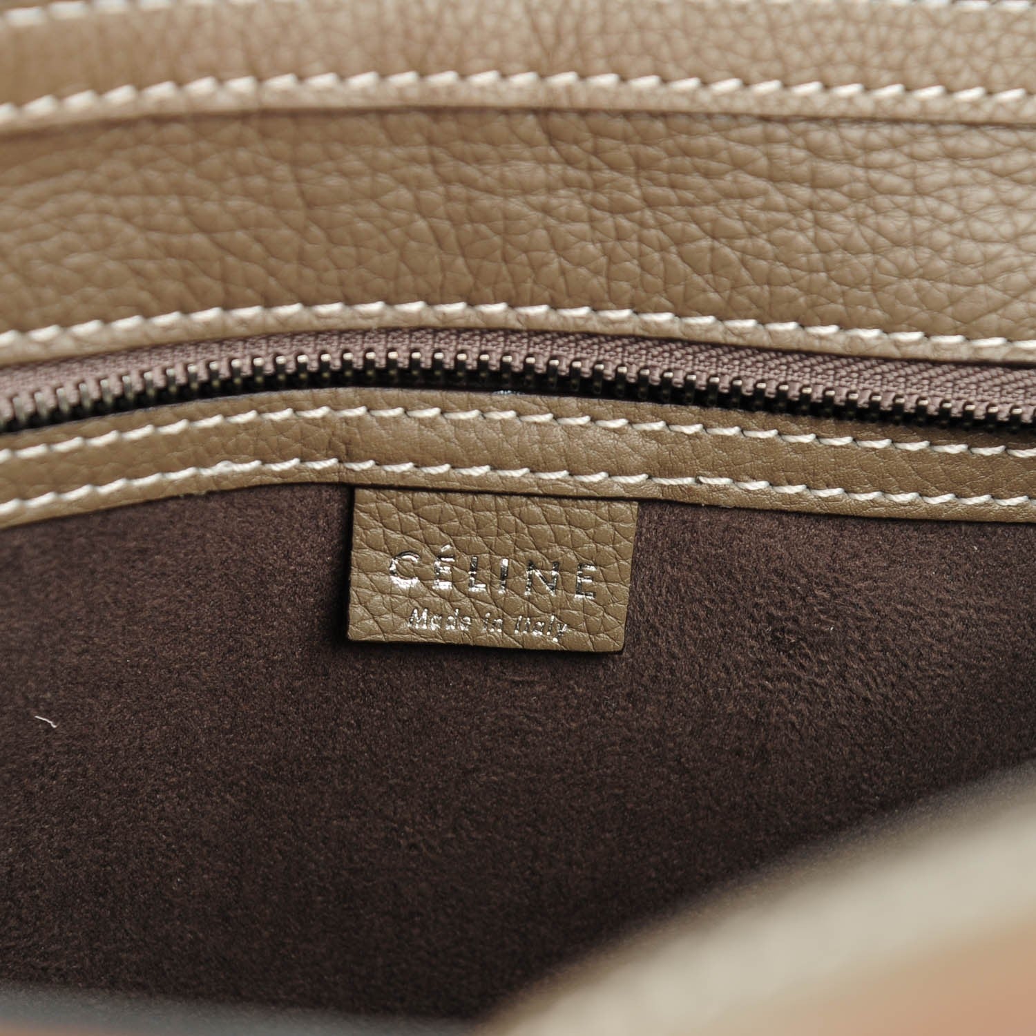 Celine Drummed Calfskin Nano Luggage Souris 6 of 8