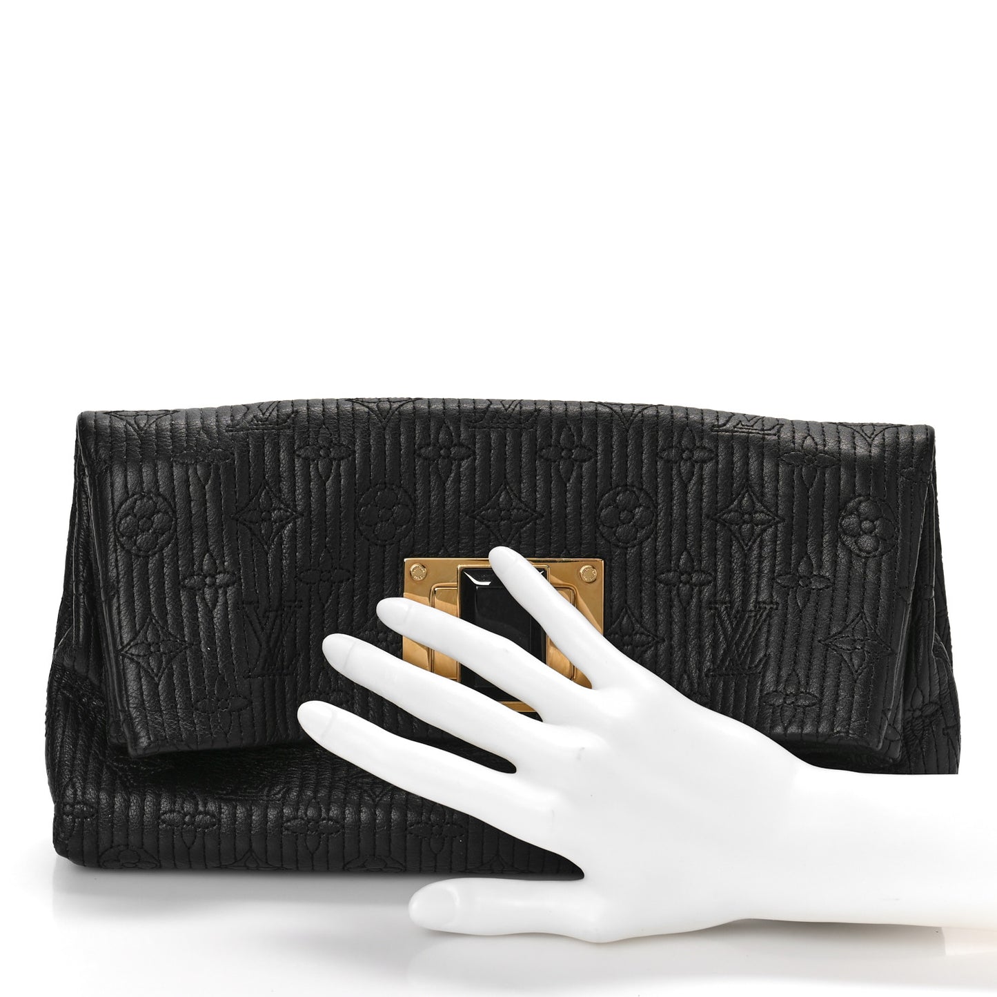 Calfskin Quilted Monogram Altair Clutch Black