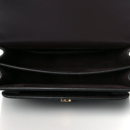 Saint Laurent Calfskin Crocodile Embossed Small Monogram Sunset Brown 4 of 8