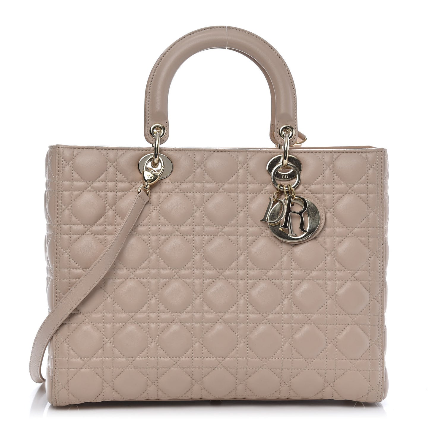 Lambskin Cannage Large Lady Dior Beige
