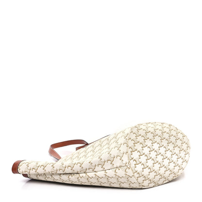 Celine Calfskin Canvas Triomphe Large Couffin White 4 of 11