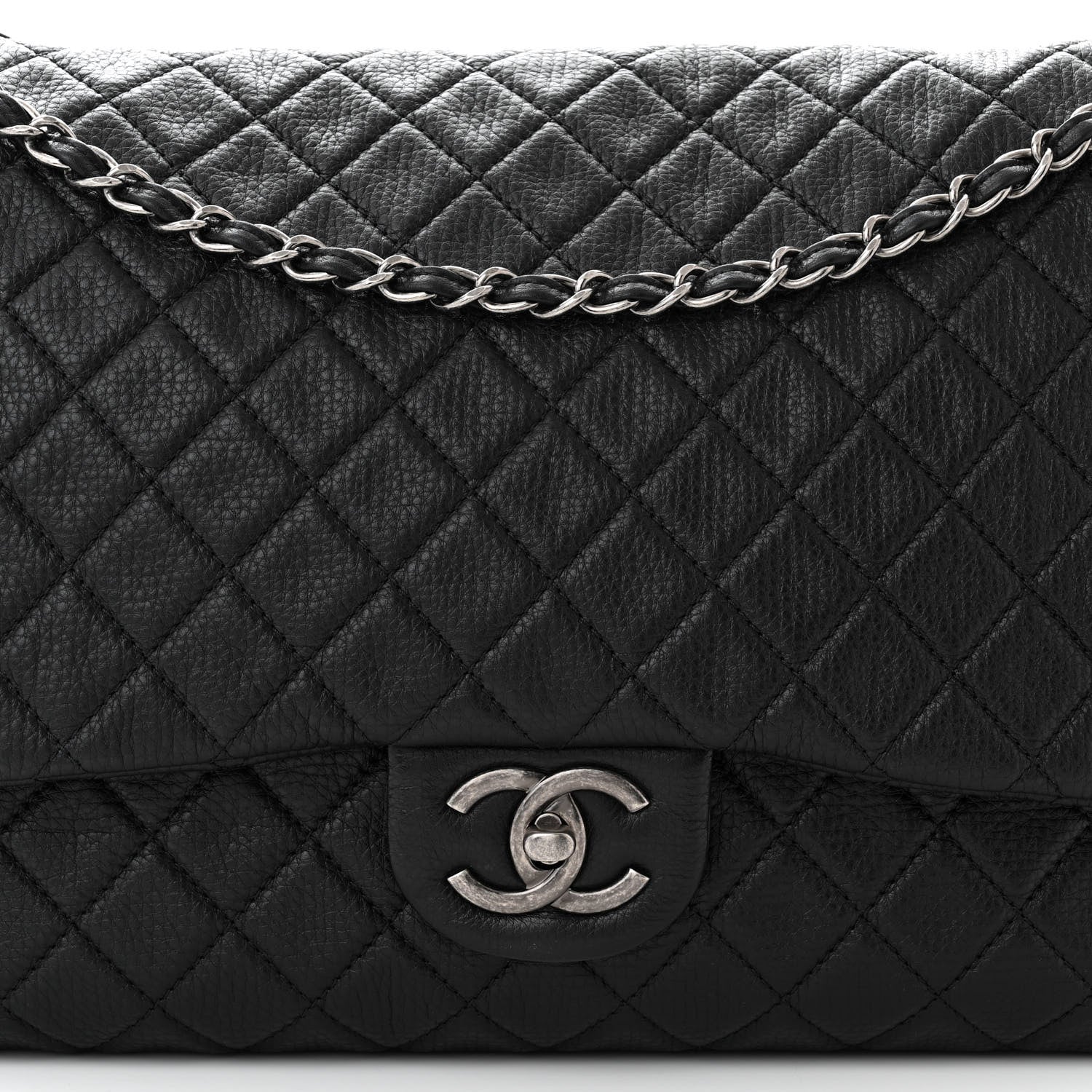 Chanel Calfskin Quilted XXL Travel Flap Bag Black 9 of 11