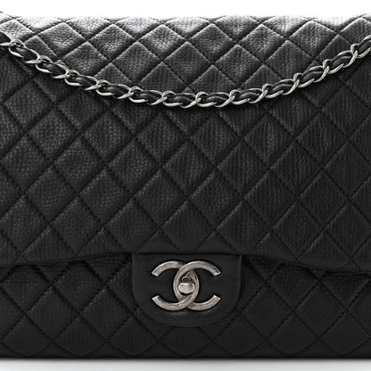 Chanel Calfskin Quilted XXL Travel Flap Bag Black 9 of 11