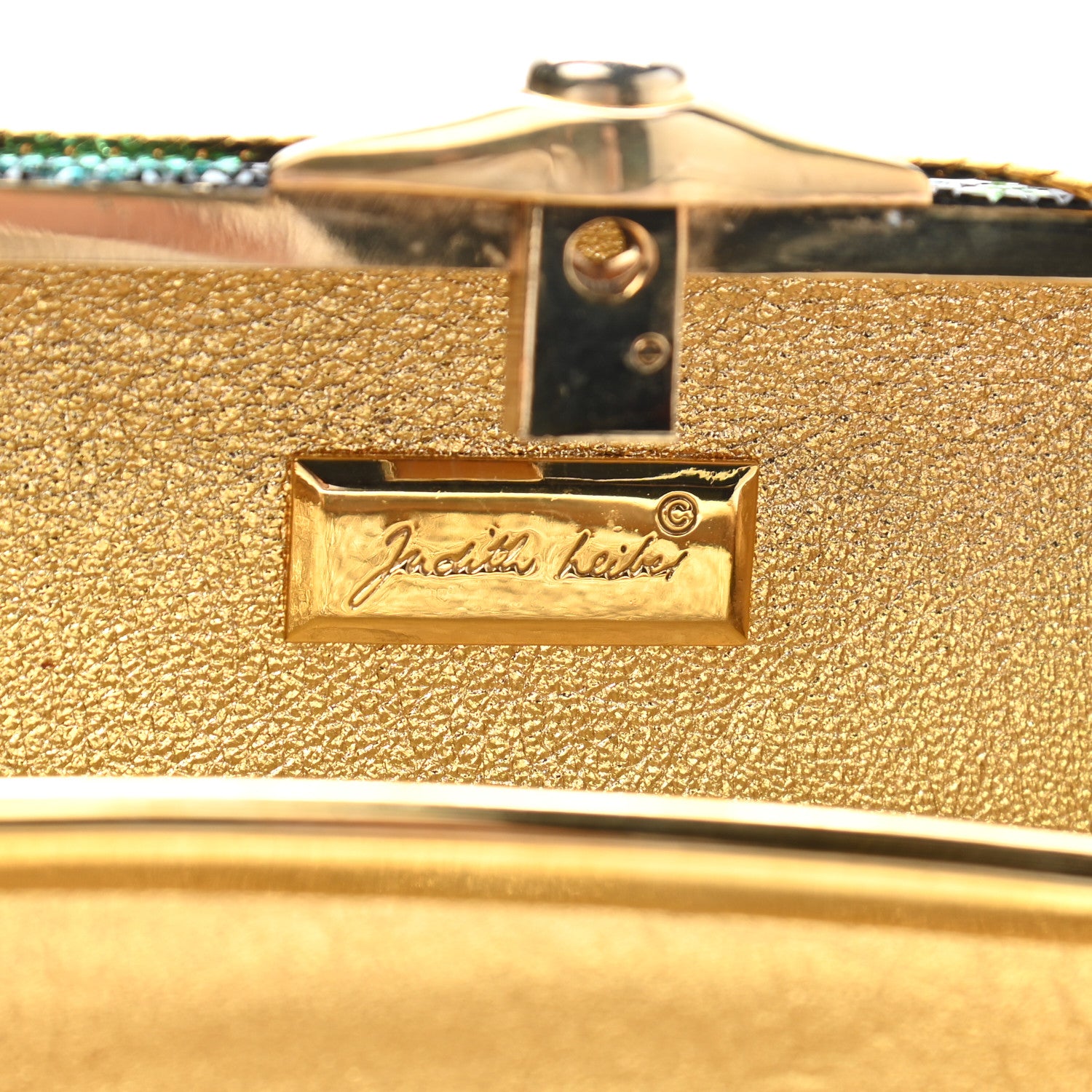 Judith Leiber Swarovski Crystal Flower Clutch Black Gold Multicolor 6 of 8