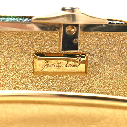 Judith Leiber Swarovski Crystal Flower Clutch Black Gold Multicolor 6 of 8