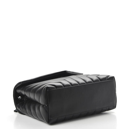 Saint Laurent Calfskin Y Quilted Monogram Small Loulou Chain Satchel Black 4 of 9
