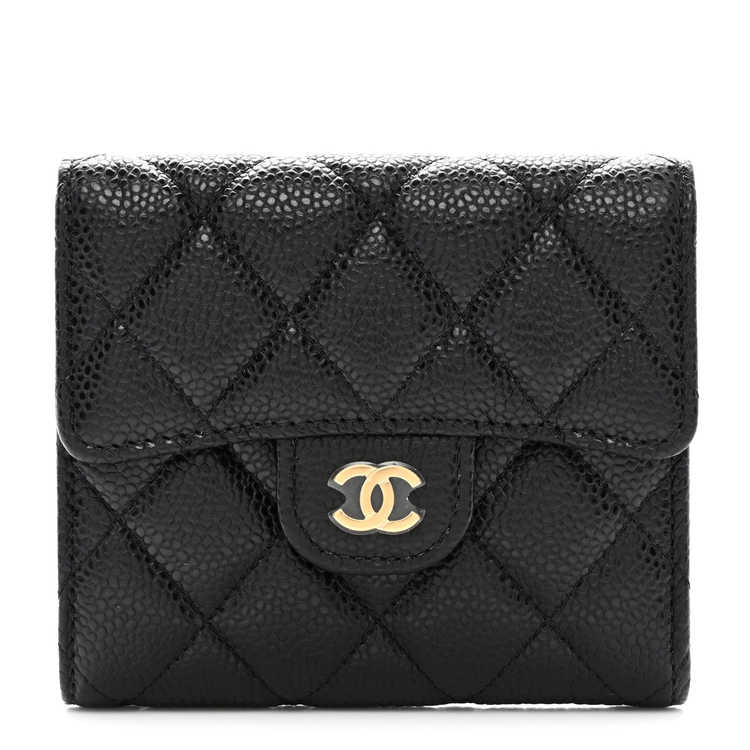 Chanel Caviar Quilted Compact Flap Wallet Black 1 of 8