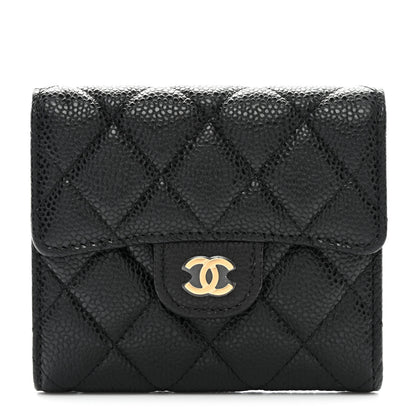 Chanel Caviar Quilted Compact Flap Wallet Black 1 of 8