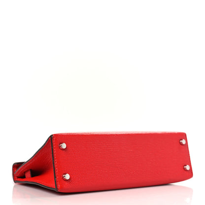 Hermes Chevre Mysore Mini Kelly Sellier 20 Rouge de Coeur 4 of 9