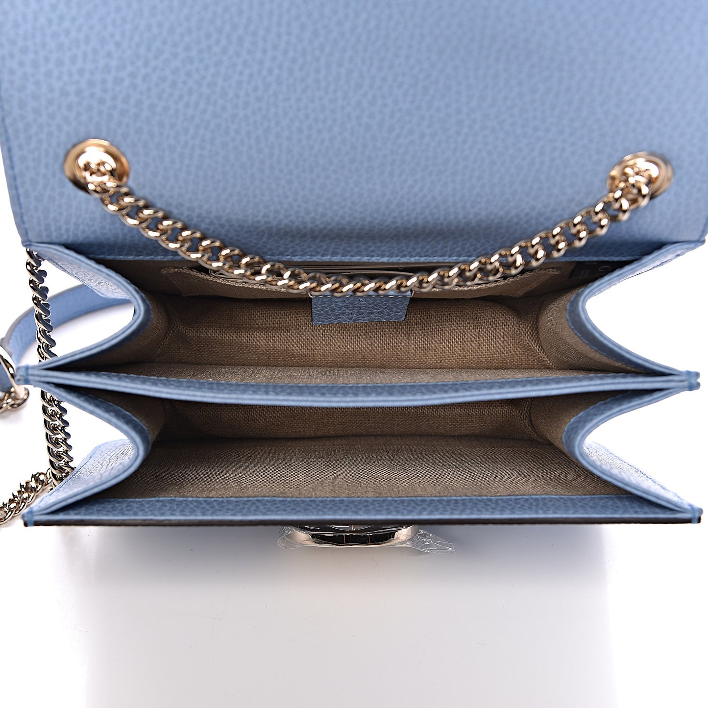 Dollar Calfskin Small Interlocking G Shoulder Bag Mineral Blue