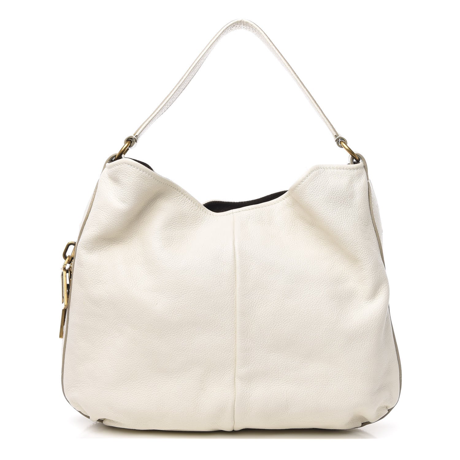 Saint Laurent Calfskin Zip Hobo White 1 of 11
