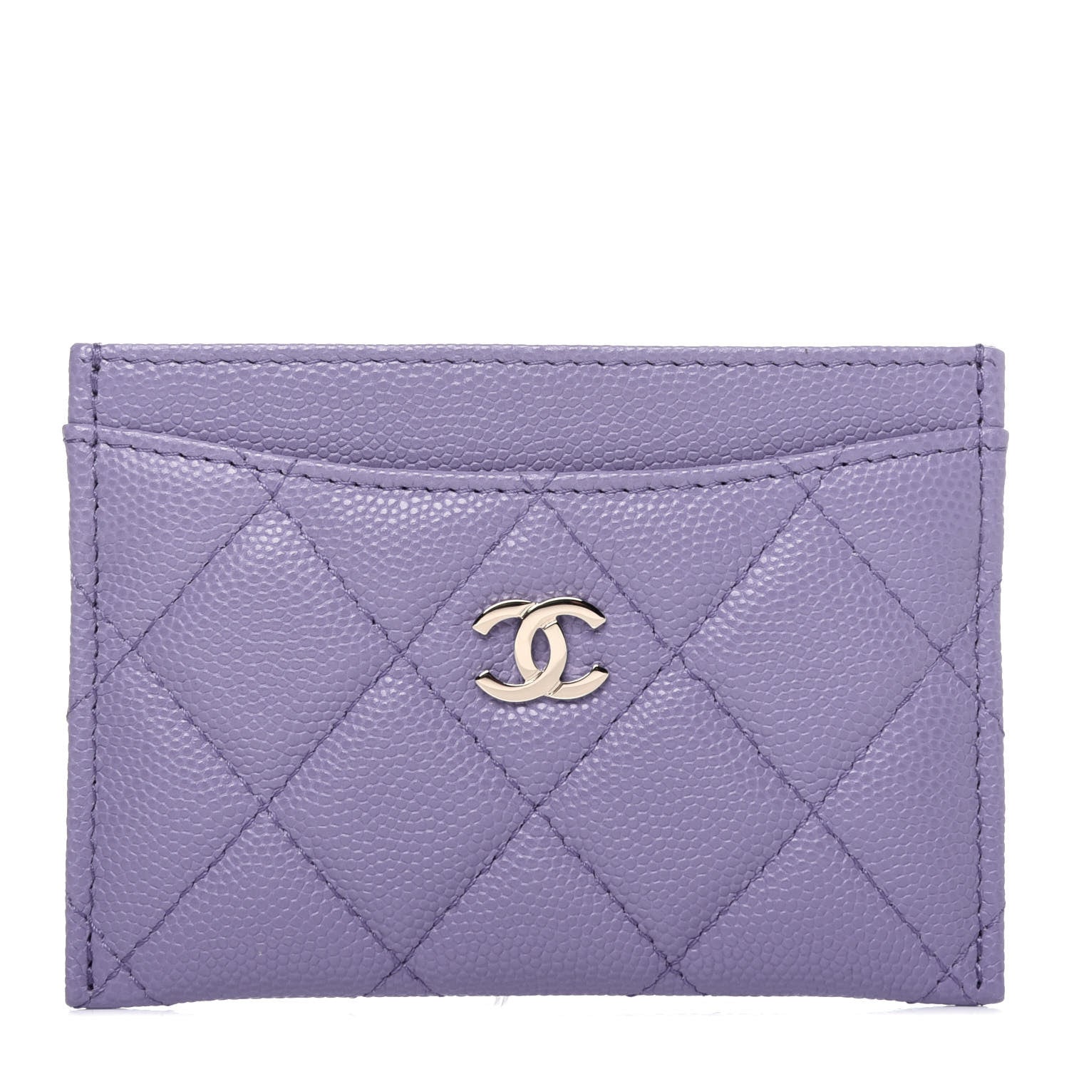 Chanel Caviar Quilted Card Holder Purple 1 of 11