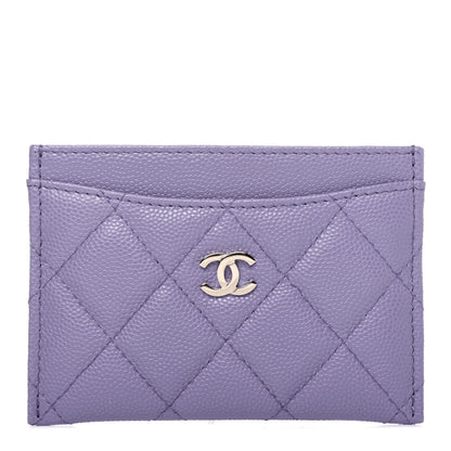 Chanel Caviar Quilted Card Holder Purple 1 of 11