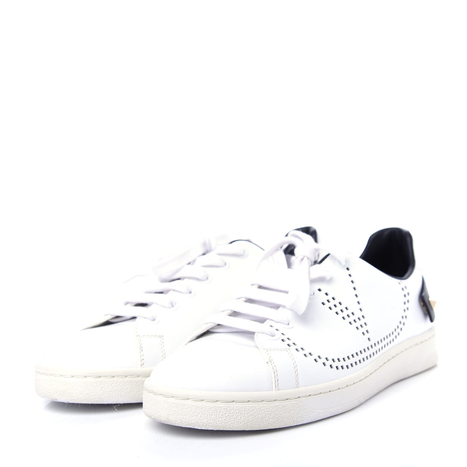 Valentino Garavani Calfskin Womens Backnet Sneakers 37.5 White Black 3 of 10