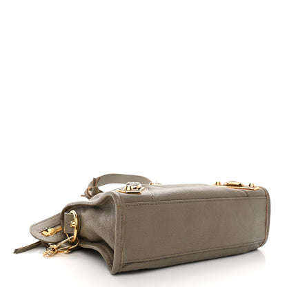 Balenciaga Chevre Gold Metallic Edge Hardware Mini City Gris Taupe 4 of 11