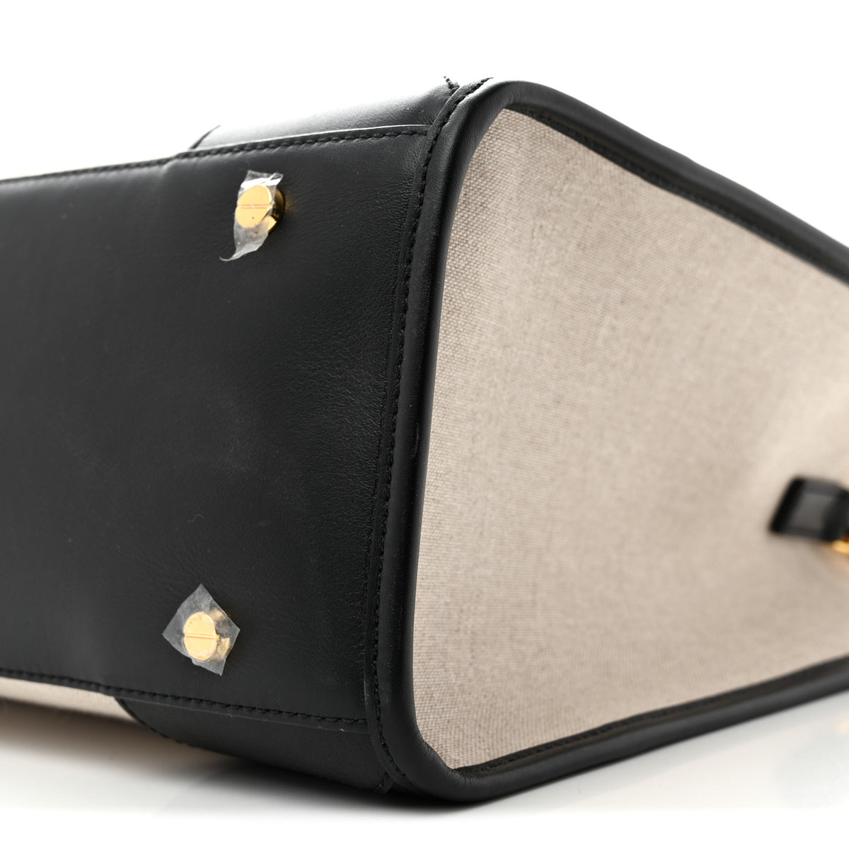 Calfskin Linen Large Munchen Tote Black