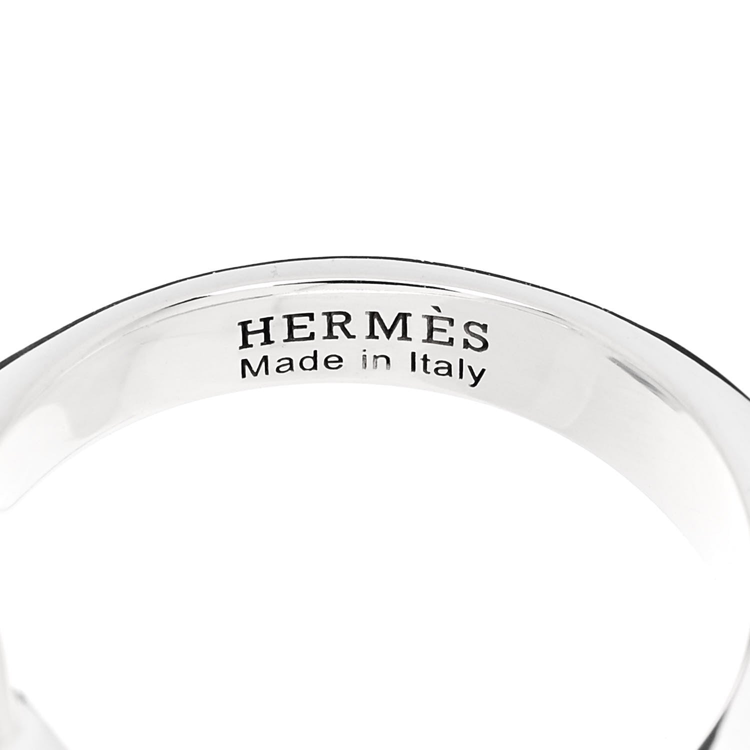 Hermes Sterling Silver PM Galop Ring 54 7 5 of 7